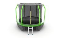 Батут EVO JUMP COSMO с внутренней сеткой и лестницей, диаметр 10ft (зеленый) + нижняя сеть